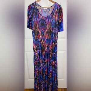 Honey and Lace Multicolor Abstract Maxi Dress, Beautiful, Colorful